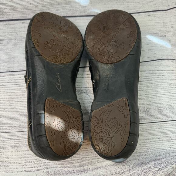 Clarks Unstructured Black Slip On Leather Loafers Size 9.5 - Picture 6 of 7